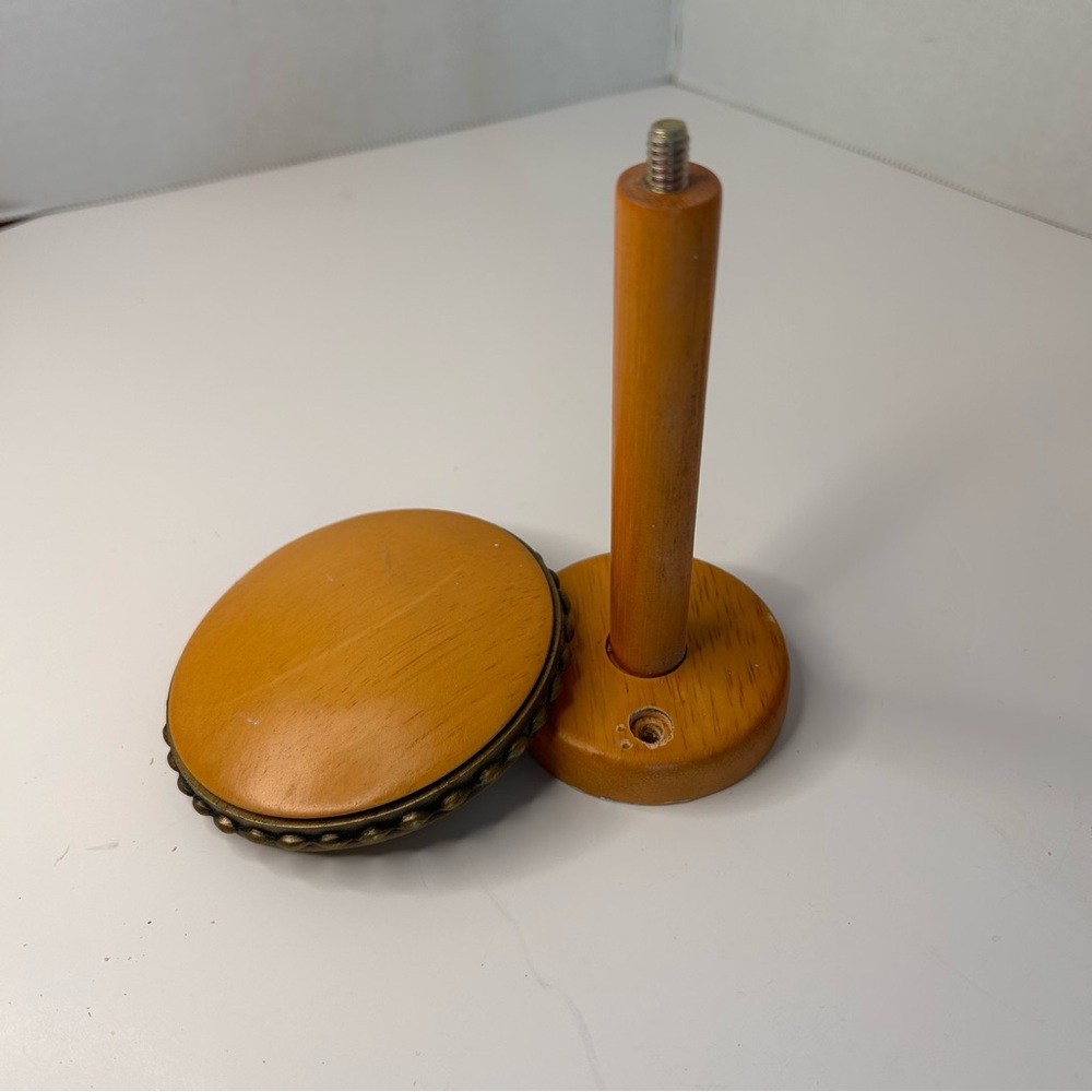Vintage Wooden Round Curtain Tie Backs Farmhouse MCM Cabin Lodge Rustic - Picture 7 of 10